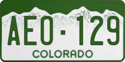 CO license plate AEO129