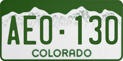 CO license plate AEO130