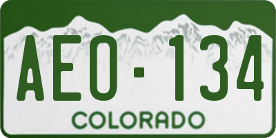 CO license plate AEO134