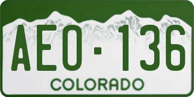 CO license plate AEO136