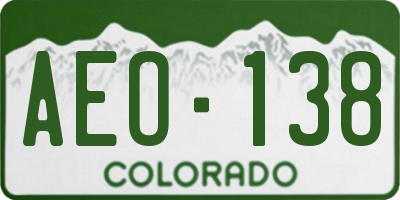 CO license plate AEO138