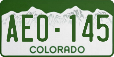 CO license plate AEO145