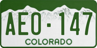 CO license plate AEO147