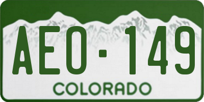 CO license plate AEO149