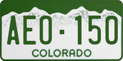 CO license plate AEO150
