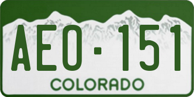 CO license plate AEO151
