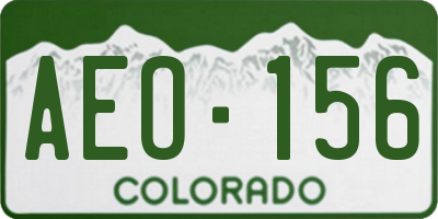 CO license plate AEO156