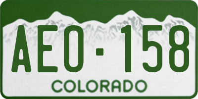 CO license plate AEO158