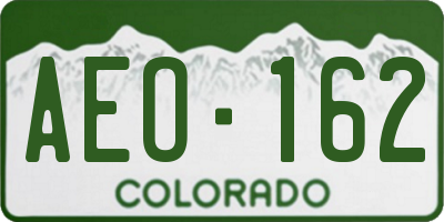 CO license plate AEO162