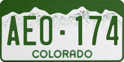 CO license plate AEO174
