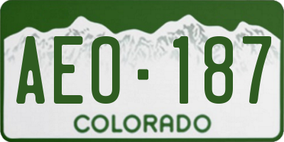 CO license plate AEO187