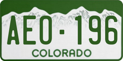 CO license plate AEO196