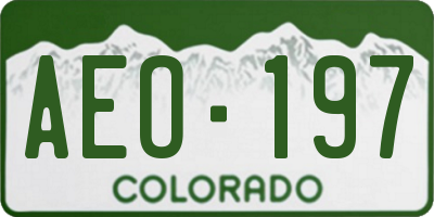 CO license plate AEO197