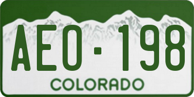 CO license plate AEO198