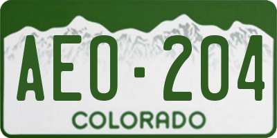 CO license plate AEO204