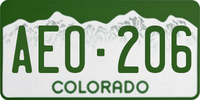 CO license plate AEO206