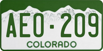 CO license plate AEO209