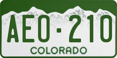 CO license plate AEO210