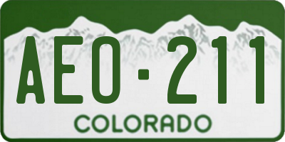 CO license plate AEO211