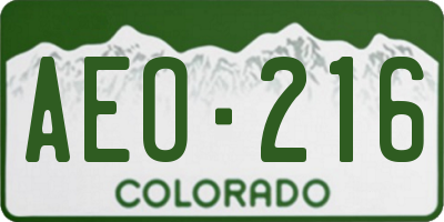 CO license plate AEO216