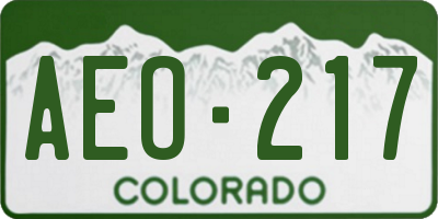 CO license plate AEO217