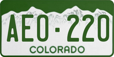 CO license plate AEO220