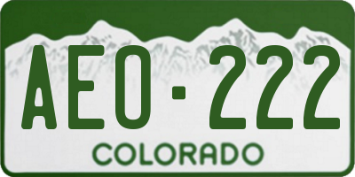 CO license plate AEO222
