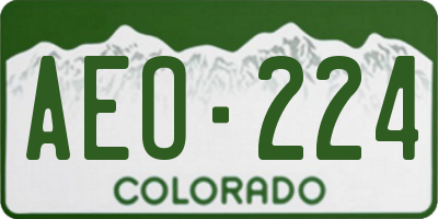 CO license plate AEO224