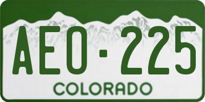 CO license plate AEO225