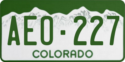 CO license plate AEO227