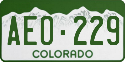 CO license plate AEO229