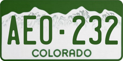 CO license plate AEO232