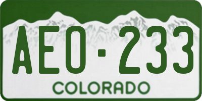 CO license plate AEO233