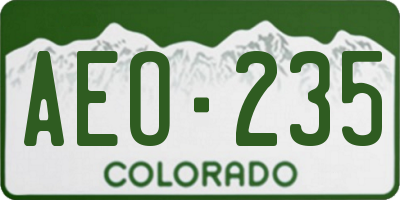 CO license plate AEO235