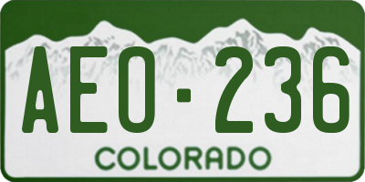 CO license plate AEO236