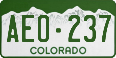 CO license plate AEO237