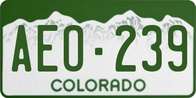 CO license plate AEO239