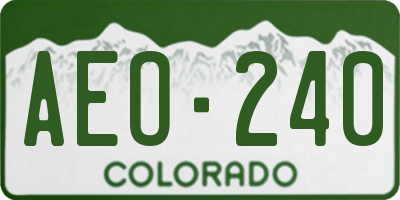 CO license plate AEO240