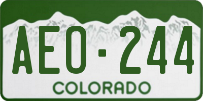 CO license plate AEO244