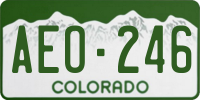 CO license plate AEO246