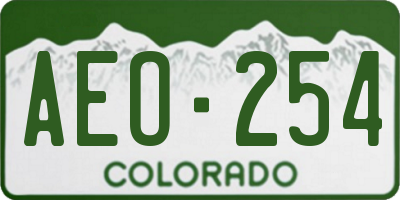 CO license plate AEO254