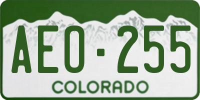 CO license plate AEO255