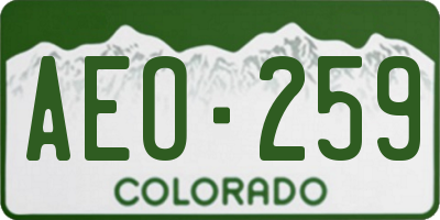 CO license plate AEO259