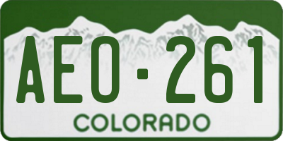 CO license plate AEO261
