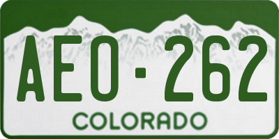 CO license plate AEO262