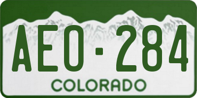CO license plate AEO284