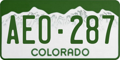 CO license plate AEO287
