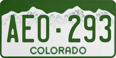 CO license plate AEO293