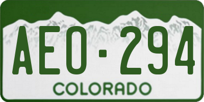 CO license plate AEO294