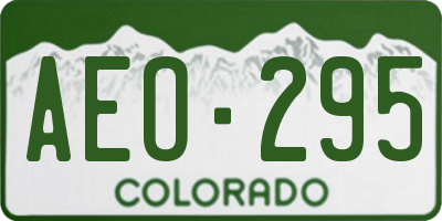 CO license plate AEO295